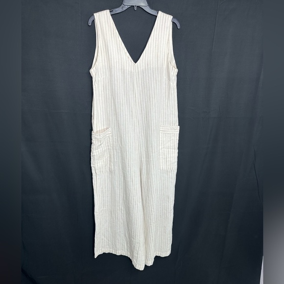 For Cynthia Pants - For CinthiaSleeveless Cream Maxi Dress with Pockets size M pre owned